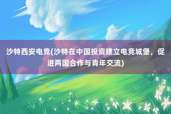 沙特西安电竞(沙特在中国投资建立电竞城堡，促进两国合作与青年交流)