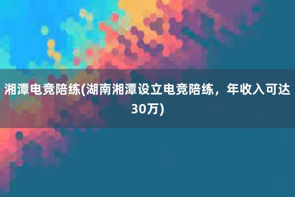 湘潭电竞陪练(湖南湘潭设立电竞陪练，年收入可达30万)