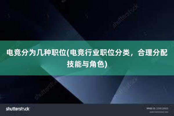 电竞分为几种职位(电竞行业职位分类，合理分配技能与角色)