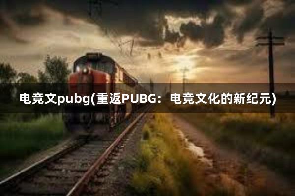 电竞文pubg(重返PUBG：电竞文化的新纪元)