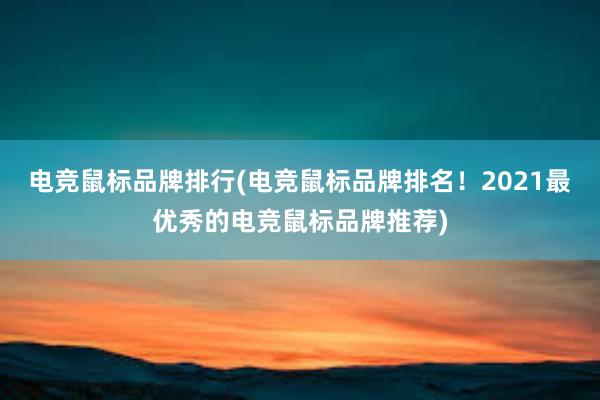 电竞鼠标品牌排行(电竞鼠标品牌排名！2021最优秀的电竞鼠标品牌推荐)