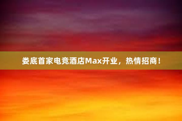 娄底首家电竞酒店Max开业，热情招商！