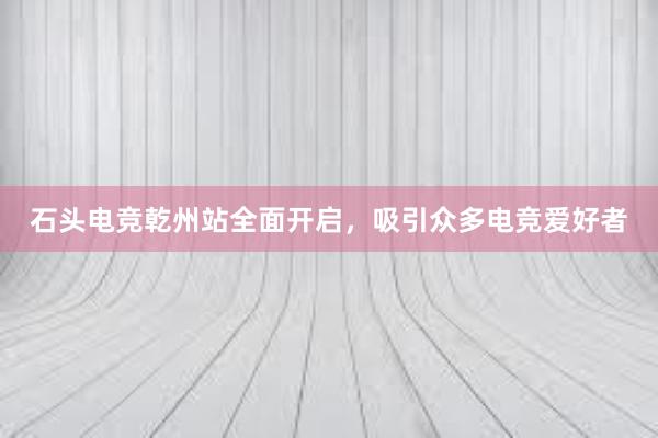 石头电竞乾州站全面开启，吸引众多电竞爱好者